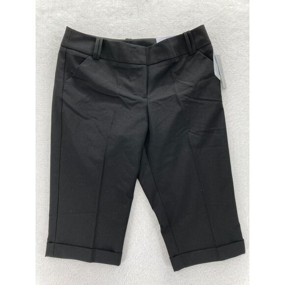 Worthington Pants - Worthington Modern Fit Pants Women's 12P Petite Black Cuffed Capri Stretch NWT